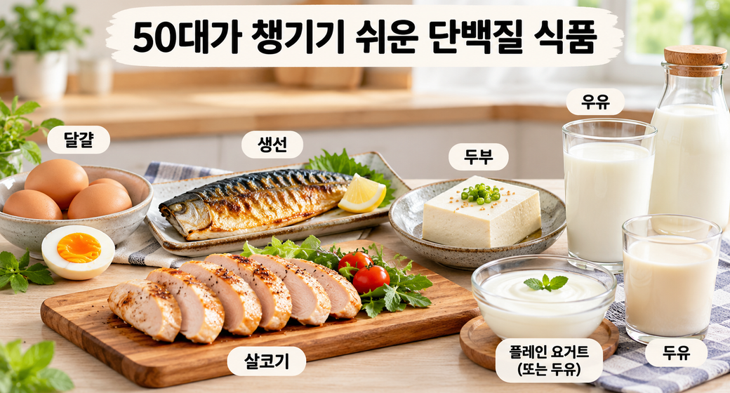 50대 단백질 섭취가 중요한 이유, 음식으로 챙기는 방법