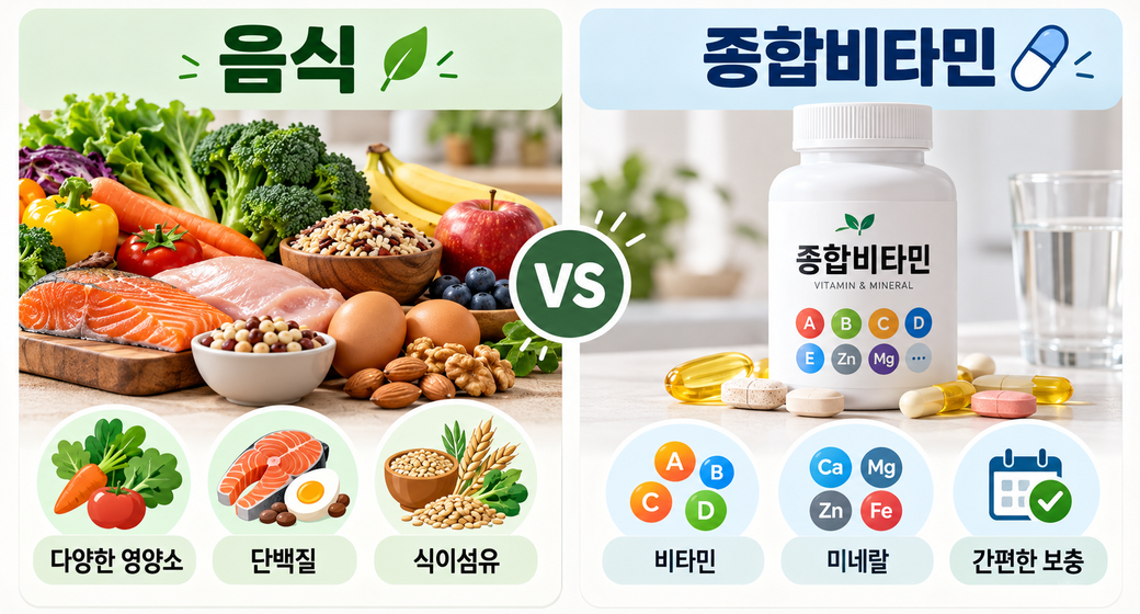 종합비타민 꼭 먹어야 할까? 음식 섭취와 영양제 차이