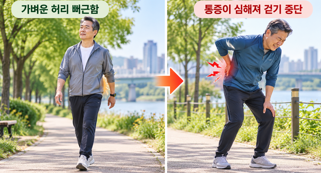 허리가 불편할 때 걷기운동 해도 될까? 확인할 점 정리